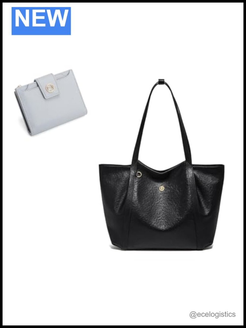 Women's Large Tote Handbag with Matching Slim Wallet